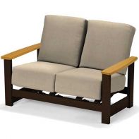 Leeward Commercial Cushion Hidden Motion Loveseat w/ Rustic Arms