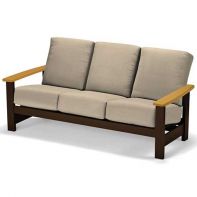 Leeward Commercial Cushion Three-Seat Sofa w/ Rustic Arms
