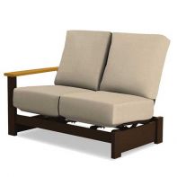 Leeward Commercial Cushion Right Arm Two-Seat Hidden Motion Section w/ Rustic Arm