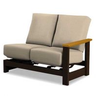 Leeward Commercial Cushion Left Arm Two-Seat Hidden Motion Section w/ Rustic Arm