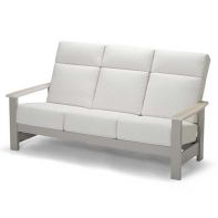 Leeward Commercial Supreme Cushion Three-Seat Sofa w/ Rustic Arms by Telescope Casual