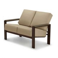 Larssen Commercial Cushion Two-Seat Loveseat w/ Rustic Polymer Accents