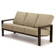 Larssen Commercial Cushion Three-Seat Sofa w/ Rustic Polymer Accents