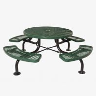 Commercial 46" Round Span Leg Table with Hole - Surface Mount by Texacraft