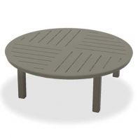 54" Round Marine Grade Polymer Top Commercial Coffee Height Table w/ hole - DASH by Telescope Casual