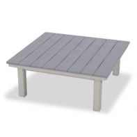 42" Square Rustic Polymer Top Commercial Coffee Height Table w/ hole by Telescope Casual