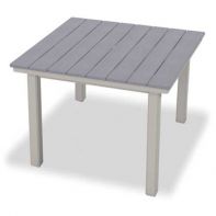 42" Square Rustic Polymer Top Commercial Balcony Height Table w/ hole by Telescope Casual