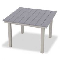 42" Square Rustic Polymer Top Commercial Dining Height Table w/ hole by Telescope Casual