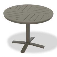 Round Marine Grade Polymer Top Commercial Balcony Height Table w/ hole
