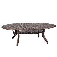 Woodard Casa 98.5" x 70" Oval Commercial Dining Umbrella Table