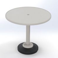 42" Round Cascade MGP Top Commercial Balcony Height 80 lb Pedestal Table w/ hole by Telescope Casual