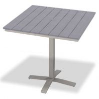 42" Square Rustic Polymer Top Commercial Bar Height Pedestal Table w/ hole by Telescope Casual
