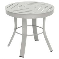 20" Round Commercial Slat Side Table Top & Universal Base by LC Furniture