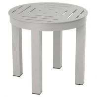 20" Round Commercial Slat Pattern Top with Coastal Side Table Frame by LC Furniture