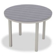 42" Round Rustic Polymer Top Commercial Dining Height Parson Table w/ hole by Telescope Casual
