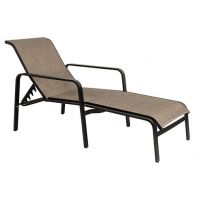 Woodard Landings Commercial Sling Adjustable Chaise Lounge - Stackable