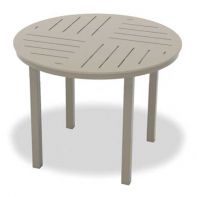 42" Round Marine Grade Polymer Top Commercial Balcony Height Parson Table w/ hole - DASH by Telescope Casual