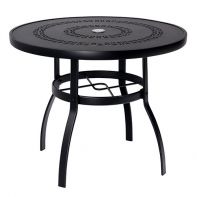 Woodard 36" Round Deluxe Trellis Top Commercial Dining Umbrella Table