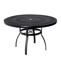 Woodard 48" Round Deluxe Trellis Top Commercial Dining Umbrella Table