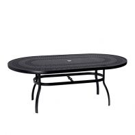 Woodard 43" x 74.25" Oval Deluxe Trellis Top Commercial Dining Umbrella Table