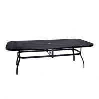 Woodard 44.5" x 90.5" Rectangular Deluxe Trellis Top Commercial Dining Umbrella Table