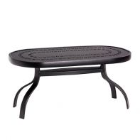 Woodard 19" x 37" Deluxe Trellis Top Commercial Oval Coffee Table