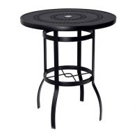 Woodard 36" Round Deluxe Trellis Top Commercial Bar Height Umbrella Table