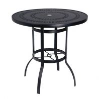 Woodard 42" Round Deluxe Trellis Top Commercial Bar Height Umbrella Table