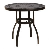 Woodard 30" Round Deluxe Trellis Top Commercial Dining Table