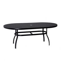 Woodard 43" x 74.25" Oval Deluxe Lattice Top Commercial Dining Umbrella Table
