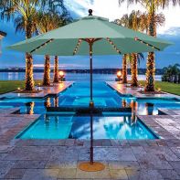 Galtech 9' Suncrylic Aluminum "Lighted Auto Tilt" Umbrella