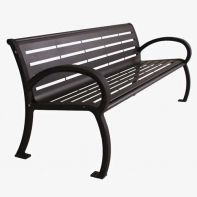 Commercial 8' Wilmington Bench with Slat Back by Texacraft