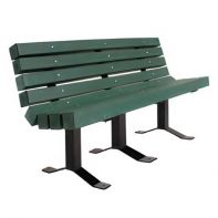 Commercial 6' Single Sided Bench Recycled Plastic 8-Slat 3"X4" Planks by Texacraft