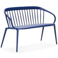 Woodard Windsor Commercial Bench - Stackable featuring a historic Windsor design and durable outdoor construction for a professional commercial setting.