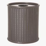 Commercial Augusta 36 Gallon Receptacle w/Flat Top Lid & Plastic Liner