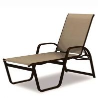 Aruba Commercial Sling 4-Position High Bed Lay-Flat Stacking Chaise by Telescope Casual