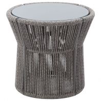 Aruba End Table with Round Wicker Side