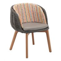 Bagel Aluminum Commercial Outdoor Patio Chair With Rope and Cushions