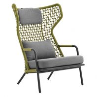 Banyan Tree Aluminum Commercial Outdoor Patio Lounge Chair With Rope and Cushions