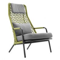 Banyan Tree Aluminum Commercial Outdoor Patio Lounge Chair With Rope and Cushions