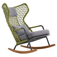 Banyan Tree Aluminum Commercial Outdoor High Back Rocking Patio Lounge Arm Chair With Wings