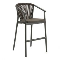 Rope Back Outdoor Commercial Barstool With Sling Seat