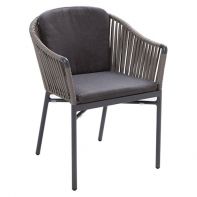 Aluminum Commercial Outdoor Patio Armchair With Strap