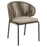 Aluminum Commercial Outdoor Patio Armchair With Strap Back