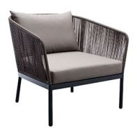 Aluminum Commercial Outdoor Patio Lounge Chair With Strap and Cushion