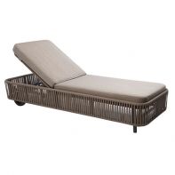Captiva Aluminum Commercial Outdoor Sunlounger With Straps, Cushions and Wheels