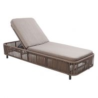 Captiva Aluminum Commercial Outdoor Sunlounger With Straps and Cushions