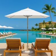 7.5' Monterey Square Wind Proof Commercial Umbrella with Crank Lift