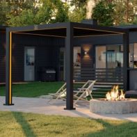 10' x 10' Core+ Customizable Commercial Slat Cabana With Lights