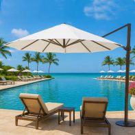 Eclipse 11 ft. Offset Commercial Grade Rotating Umbrella